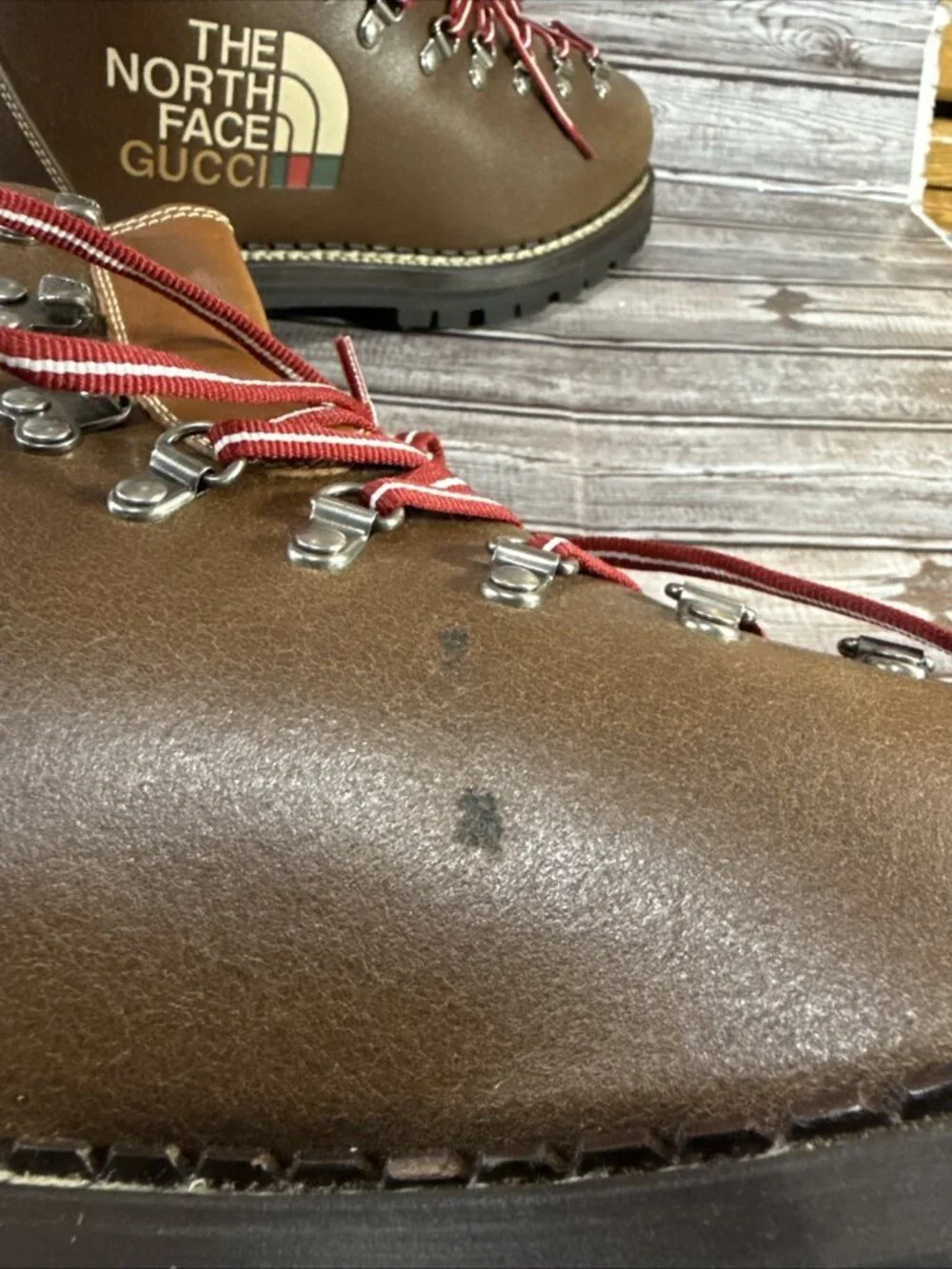 Gucci The North Face Collaboration Boots Mountain 655398 Size 12 New Color Brown